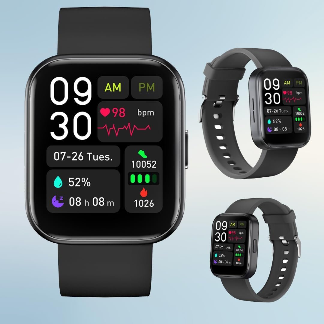 Tribe Fitness Tracker Blood Pressure Watch for Men, Women, iPhone Android Syncing, Step Counter, Heart Rate Monitor, Blood Oxygen, Sleep Monitor, Heart Rate