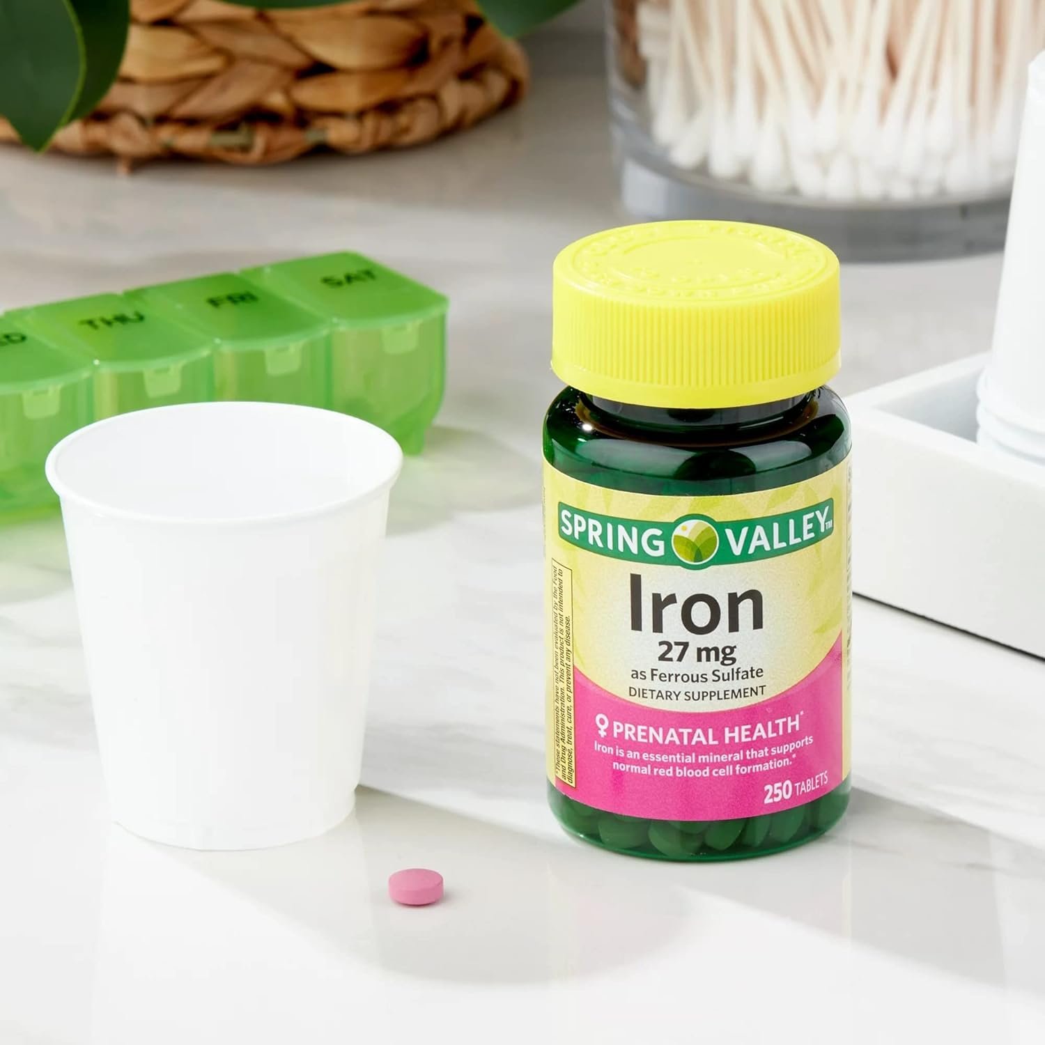 Convergence Spring Valley Iron as Ferrous Sulfate Tablets Dietary Supplement, 27 mg, 250 CountNo preservatives, Artificial Dyes or sweeteners