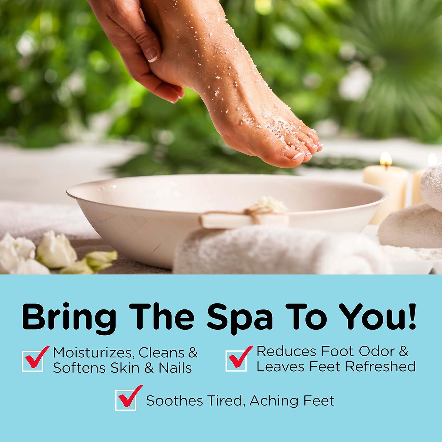 Fungi-Nail Foot  Nail Soak with Tea Tree Oil - Moisturize, Reduce Foot Odor,  Soothe Aching Feet - A Therapeutic Blend of Rich Mineral Epsom Salt, Pure Sea Salt, and 7 Essential Oils - 1 Pound