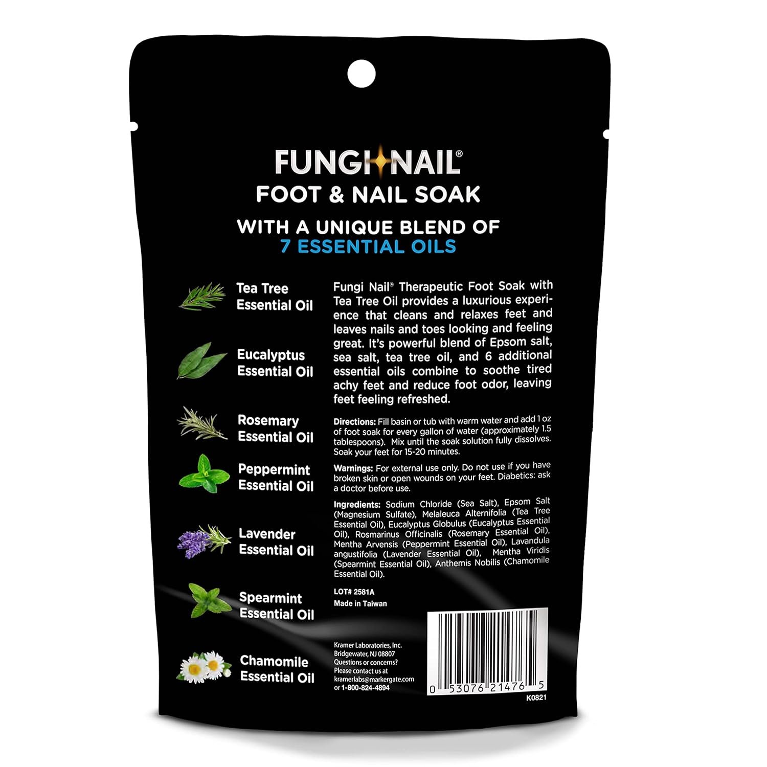 Fungi-Nail Foot  Nail Soak with Tea Tree Oil - Moisturize, Reduce Foot Odor,  Soothe Aching Feet - A Therapeutic Blend of Rich Mineral Epsom Salt, Pure Sea Salt, and 7 Essential Oils - 1 Pound