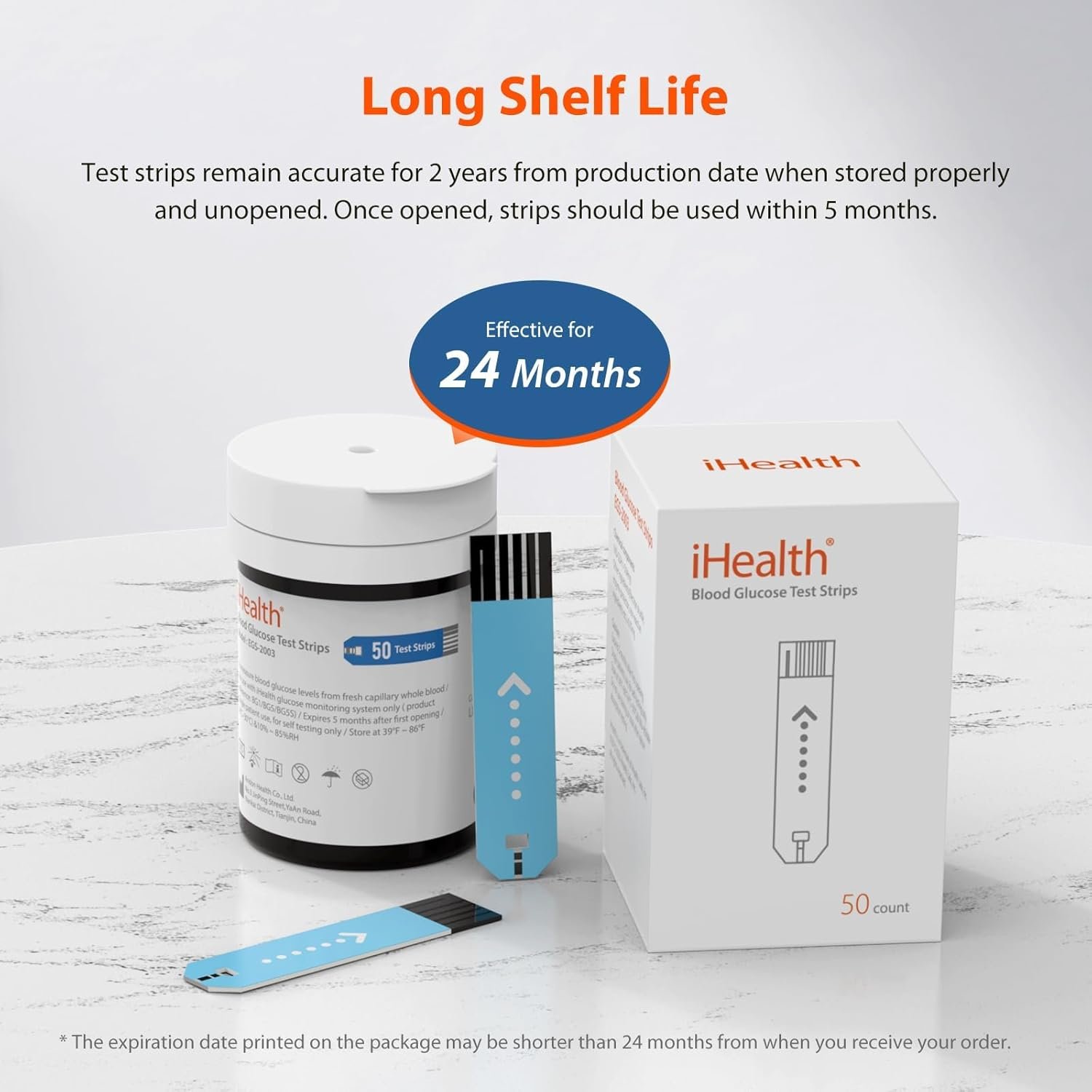 iHealth Blood Glucose Test Strips 100 Count, Lancets for Diabetes Management 100 Count, Compatible with iHealth Blood Glucose Monitor Only