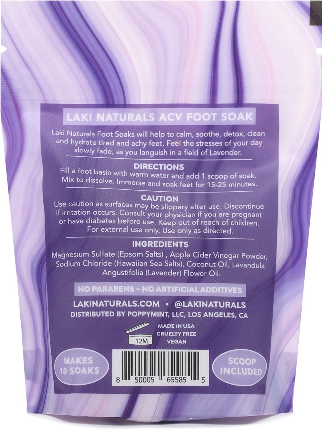 Laki Naturals Apple Cider Vinegar Foot Soak, Foot Detox Soak, Pedicure Soak, Foot Soak Callus Remover, Foot Treatment, Epsom Salt Foot Soak with Hawaiian Sea Salts (10 oz) (Mint  Eucalyptus)