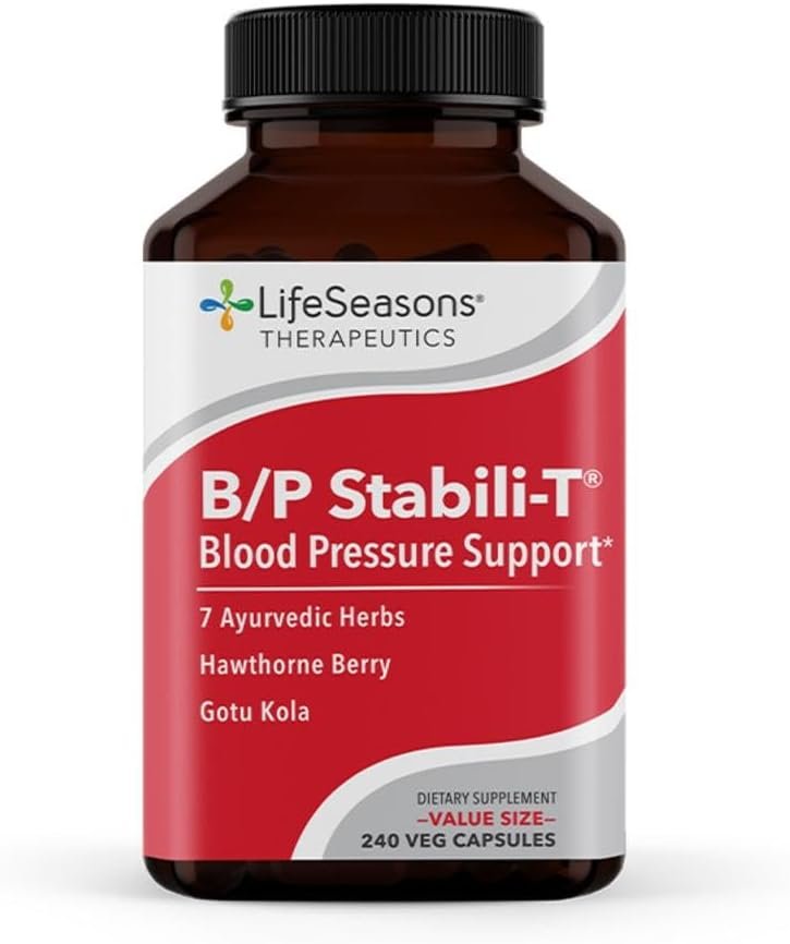 LifeSeasons B/P Stabili-T - Blood Pressure Support - Vitamin Supplement for Healthy Heart  Blood Circulation - Ashwagandha, Arjuna, Gotu Kola  Hawthorn Berry - 120 Capsules