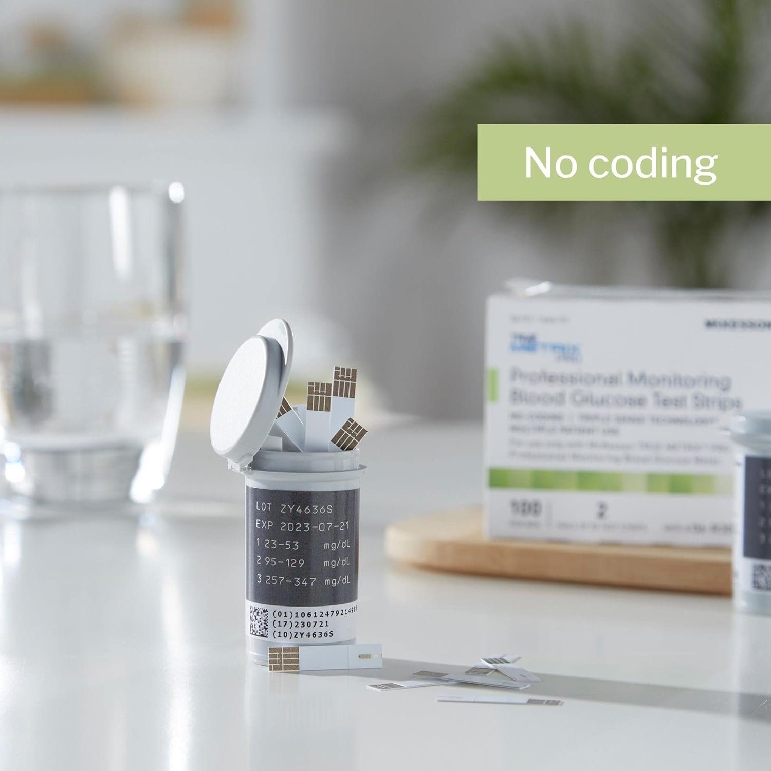 McKesson True METRIX Blood Glucose Test Strips for Diabetes [100 Strips] Professional Monitoring System, Multiple Patient Use