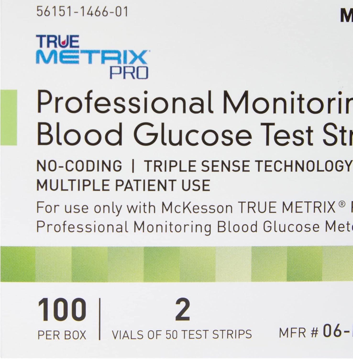 McKesson True METRIX Blood Glucose Test Strips for Diabetes [100 Strips] Professional Monitoring System, Multiple Patient Use