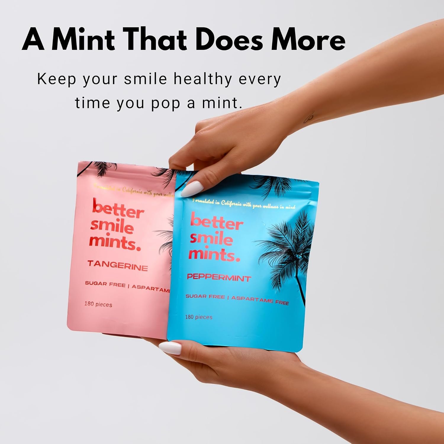 NOOZ Better Smile Mints - Oral Health Support  Fresh Breath-Peppermint Flavor | Sugar-Free, Aspartame-Free for Teeth  Gum Protection - No Artificial Flavors or Sweeteners -180 Mints Refill Bag