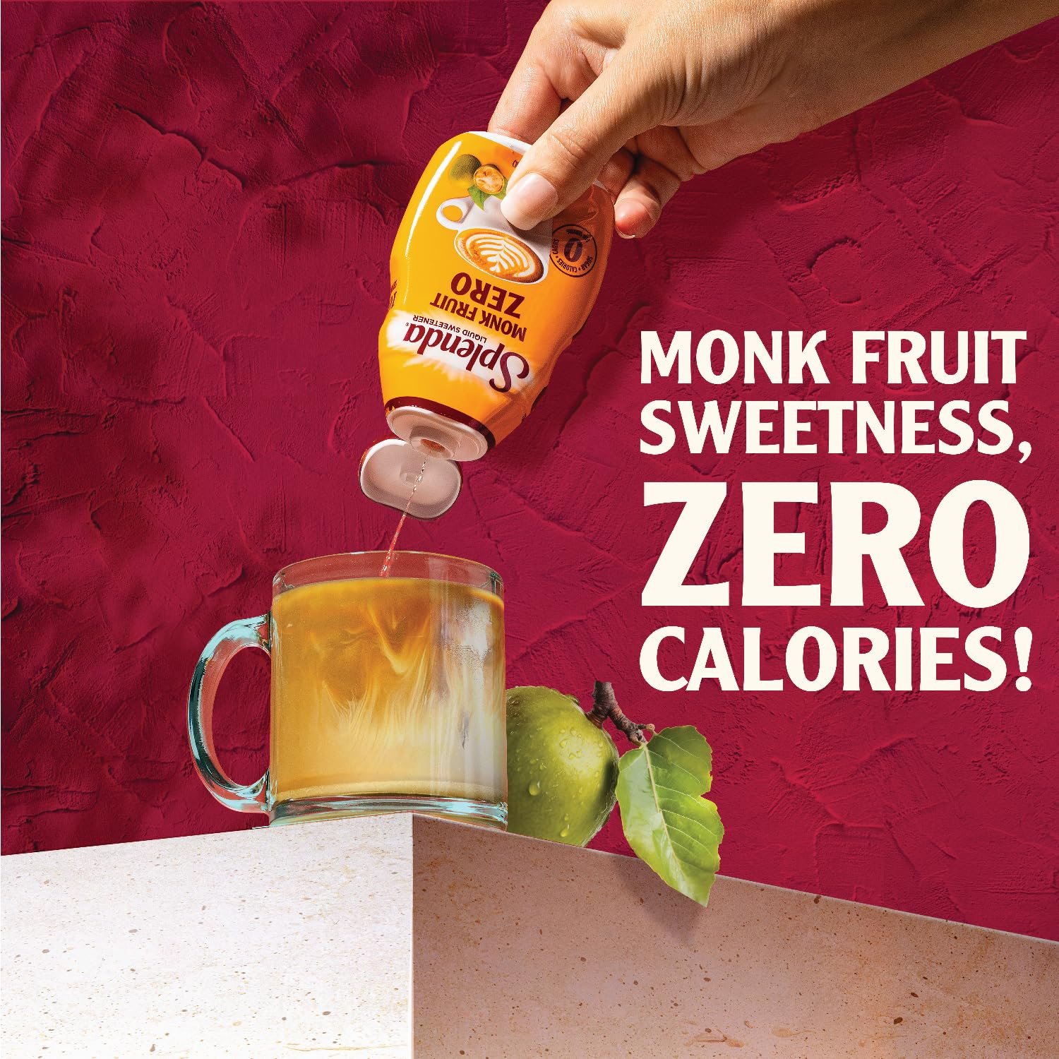 SPLENDA Monk Fruit Liquid Zero Calorie Sweetener Drops, 3.38 Fl Oz Bottle (Pack of 2)