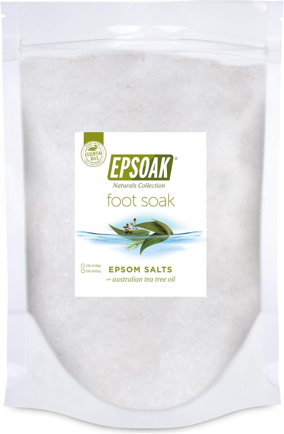 Tea Tree Oil Foot Soak with Epsoak Epsom Salt - 2 Pound Value Bag - Made in The USA