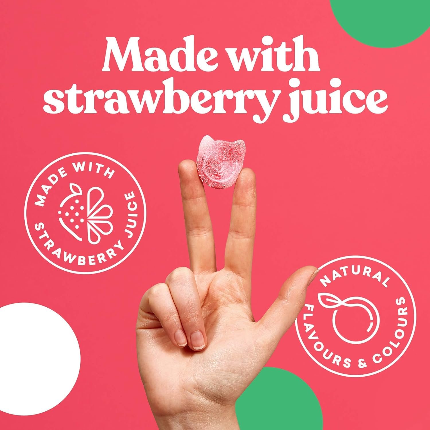 Candy Kittens Wild Strawberry Plant-Based Candy - Palm Oil Free, No Artificial Colors or Sweeteners, Natural Fruit Flavour Candy - Gummy Chewy Gourmet Sweets, 4.4 Ounce (Pack of 1)