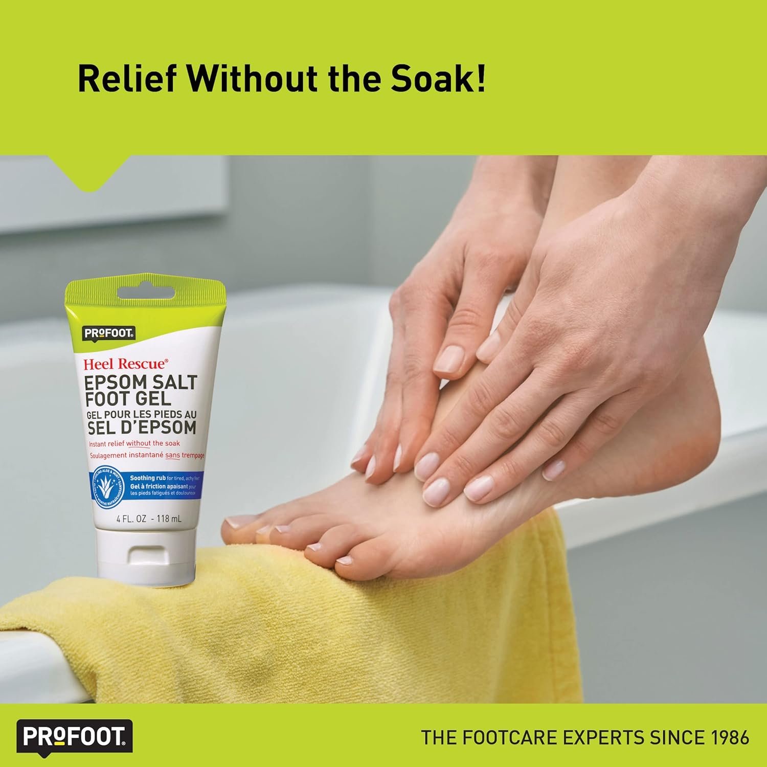 Epsom Salt Foot Gel, 4 Ounce, Soothing Relief for Painful, Tired, Aching Feet, Ditch the Foot Bath for Instant Relief