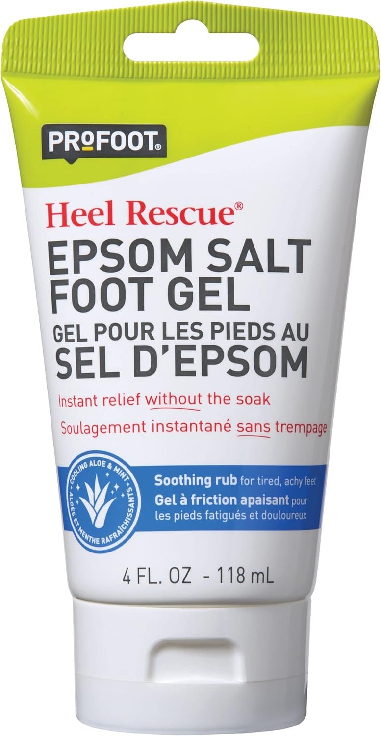 Epsom Salt Foot Gel, 4 Ounce, Soothing Relief for Painful, Tired, Aching Feet, Ditch the Foot Bath for Instant Relief
