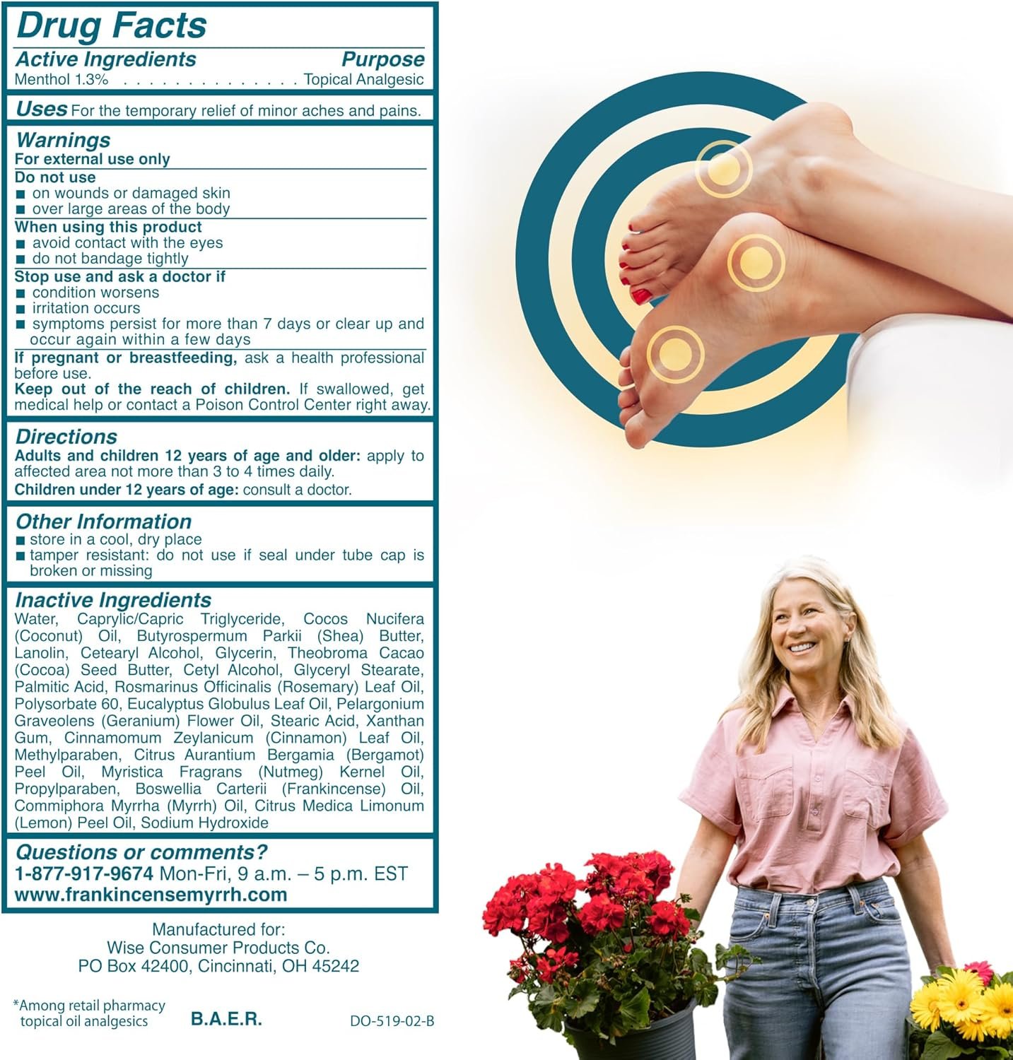 Frankincense and Myrrh Foot Pain Relief Cream - Intensive Foot Therapy Lotion - Diabetic Nerve Pain Relief Neuropathy Cream | Restless Leg Syndrome | Frankincense Essential Oil, 3 Ounce (1-Pack)
