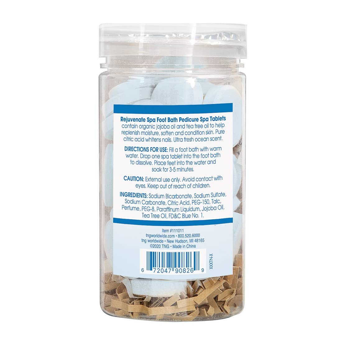 Rejuvenate Spa Foot Bath Pedicure Spa Tablets, Organic Foot Soak Tablets for Softening Skin  Replenishing Moisture, Ocean Breeze, 40-Count